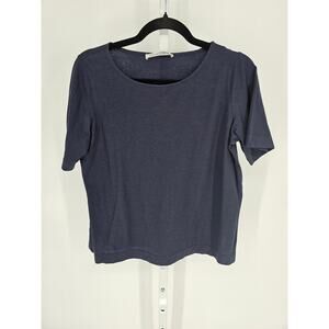 Loyalty Spa Women's Navy Round Neck Short Sleeve T-shirt Top Size XL